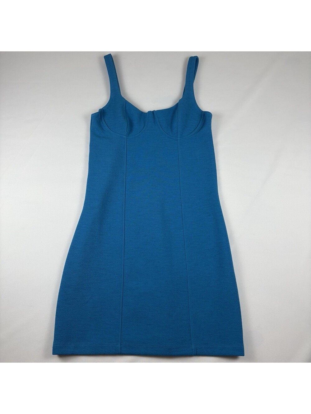 Zara Mini Dress Womens S Blue Bustier Bodycon Sleeveless Corset Y2K Going Out